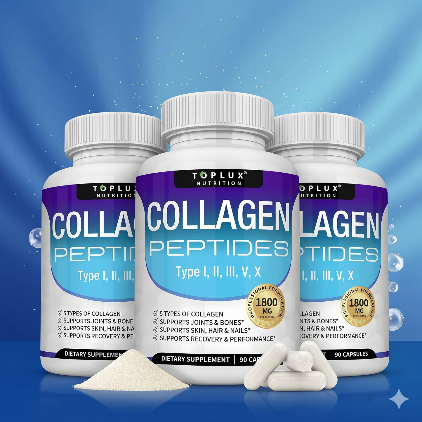 Vital 5: 60 Capsulas De Colágeno Peptides (I Ii Iiiv Y X). 💎